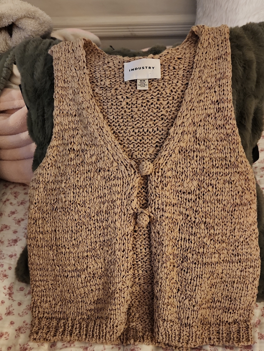 INDUSTRY Natural Beige Knit Tank Top